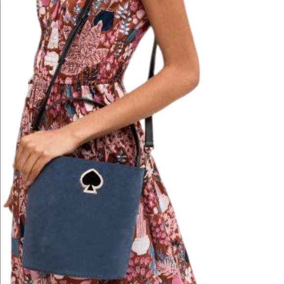 KATE SPADE SUZY SUEDE SMALL BUCKET SHOULDER BAG - Picture 9 of 10